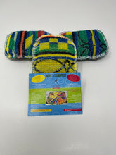 Load image into Gallery viewer, Scrub Hound Mini Multi-Surface Cleaning Scrubby, Colourful Pattern, Dishwasher Safe, Kitchen and Bathroom Scrubber, 3-Pack. Thicker Than Regular Scrubbies.